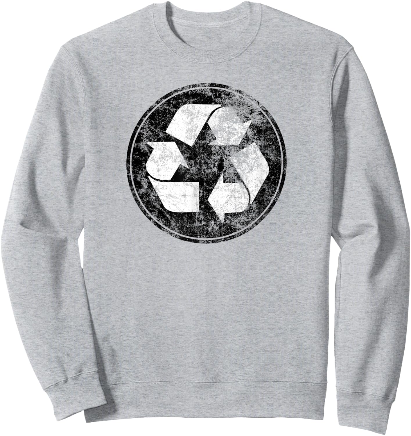 Vintage Recycle Logo Distressed Recycling Logo Shirt Gift Sweatshirt - Sweatshirt | Ash
