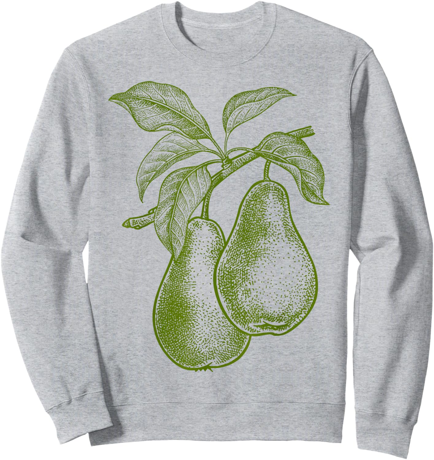 Pear Green Fruit Retro Vintage Line Graphic Gift - Pear Sweatshirt - Sweatshirt | Ash