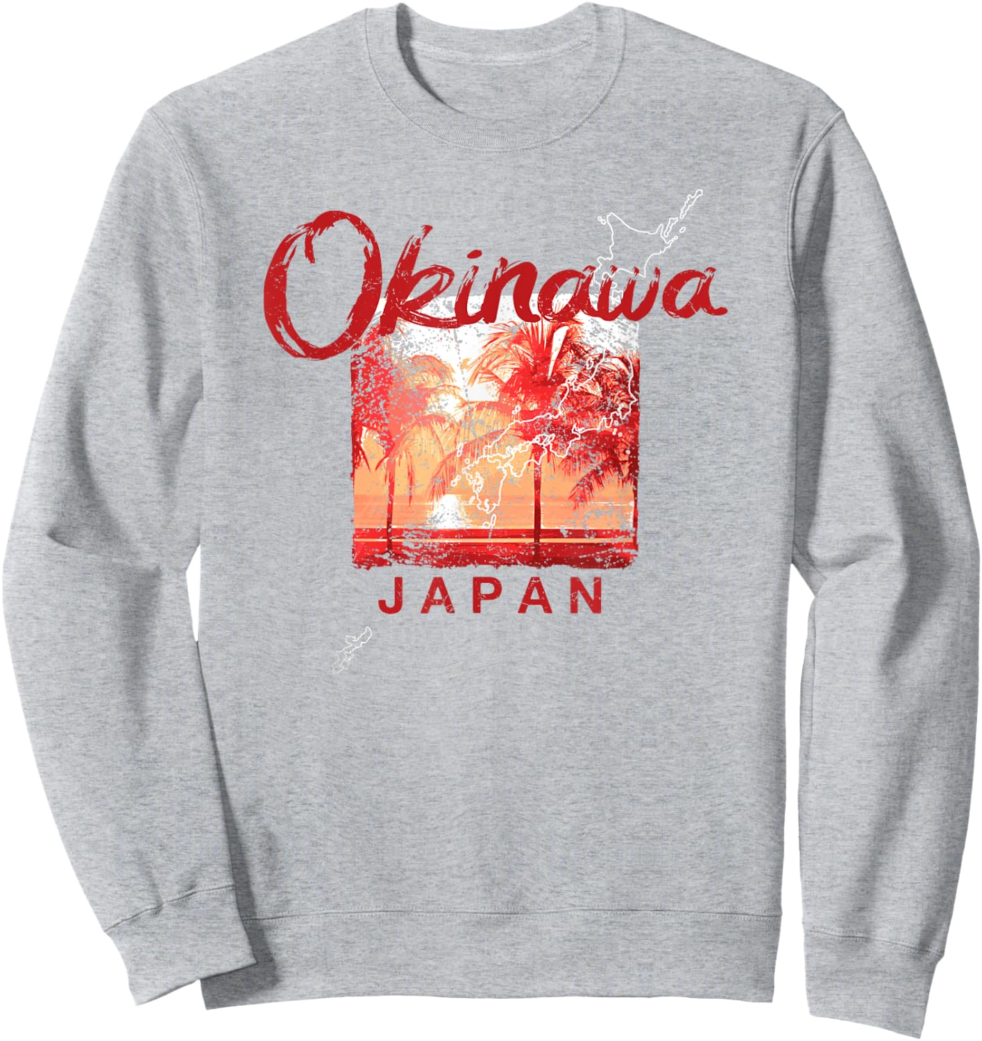 Okinawa Japan Japanese Retro Vintage Travel Sweatshirt - Sweatshirt | Ash