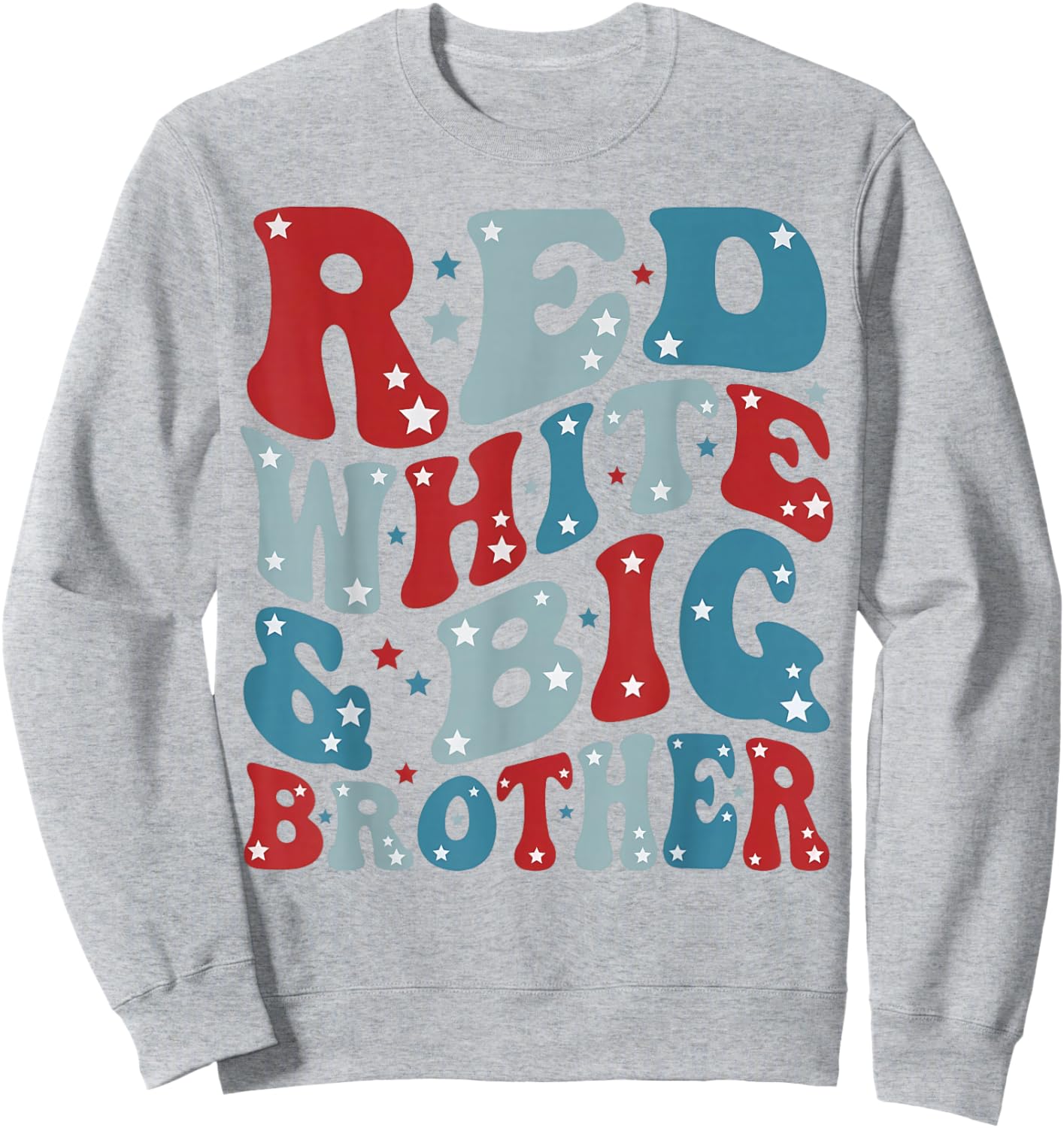 Red White and Big Brother Gender Reveal Family Matching Sweatshirt - Sweatshirt | Ash