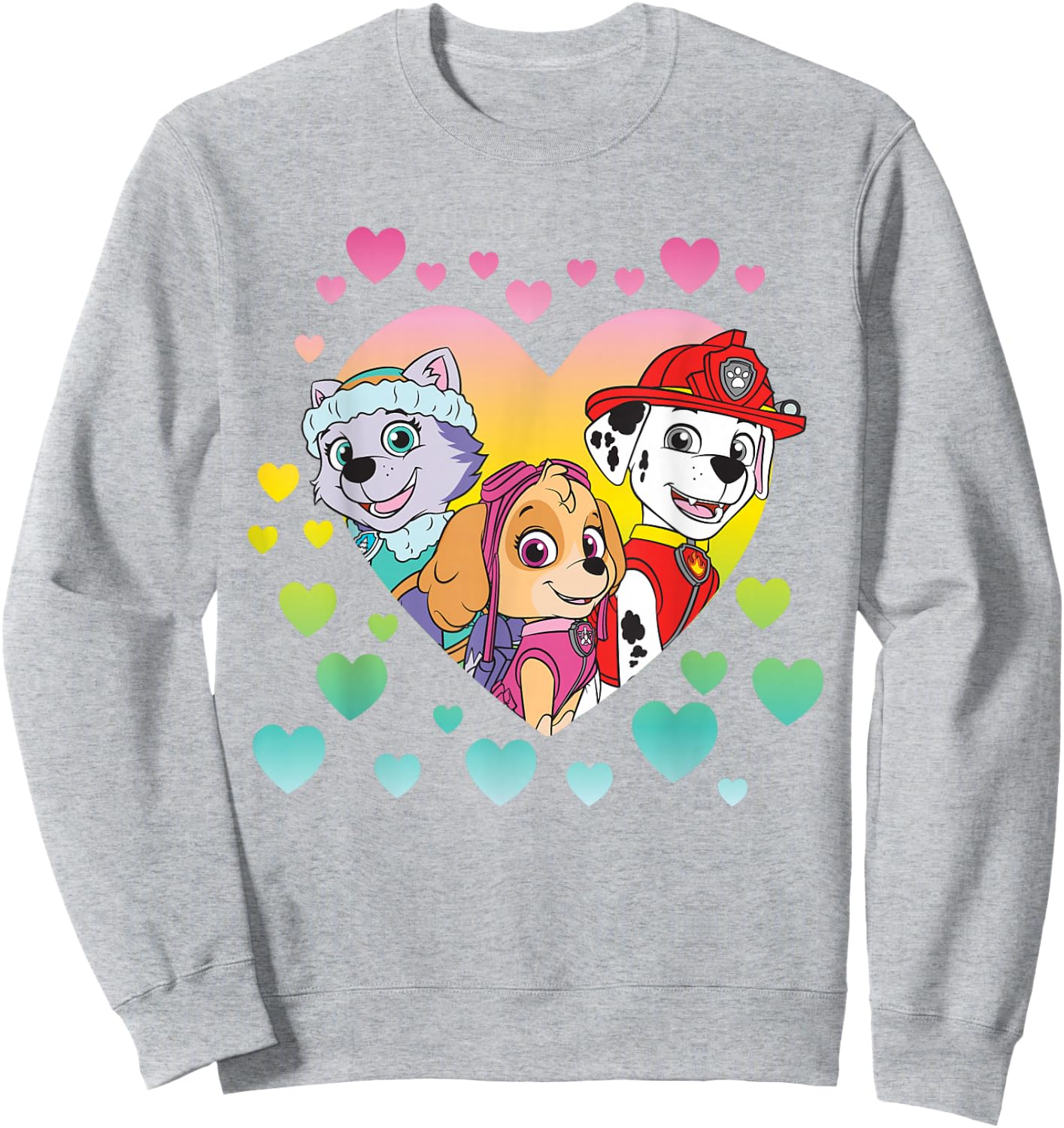 Paw Patrol Characters in Hearts Sweatshirt - Sweatshirt | Ash