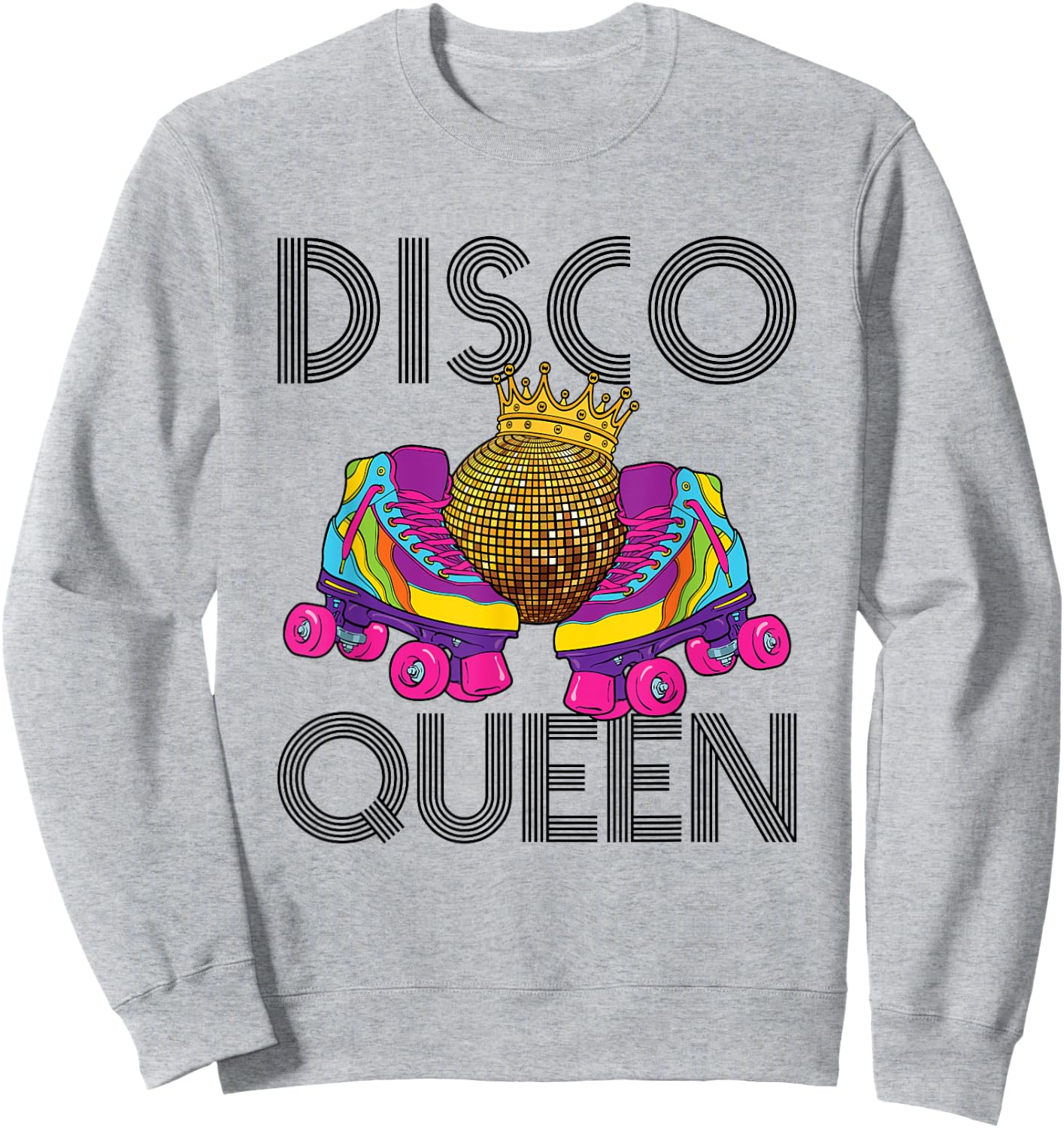 Disco Queen Retro Roller Skating Skater Skate Sweatshirt - Sweatshirt | Ash