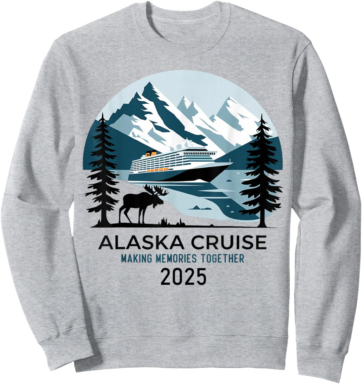 Matching Family Friends and Group Alaska Cruise 2025 Sweatshirt - Sweatshirt | Ash