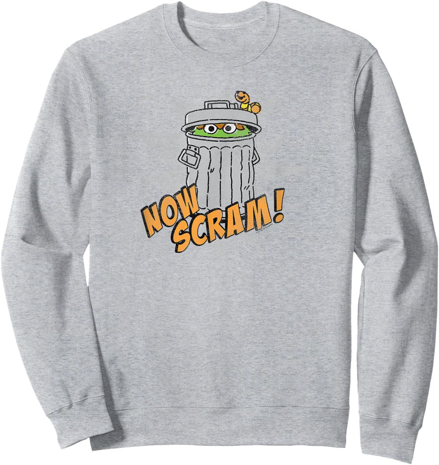 Sesame Street Oscar The Grouch Now Scram Sweatshirt - Sweatshirt | Ash