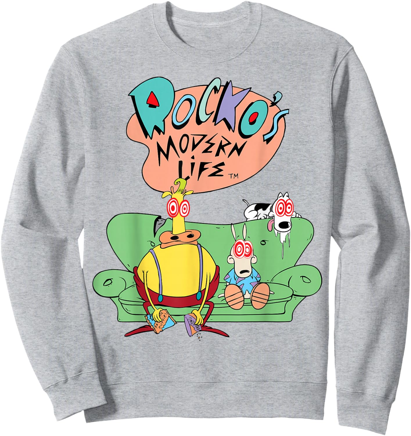 Nickelodeon Rocko's Modern Life Dazed and Confused Sweatshirt - Sweatshirt | Ash