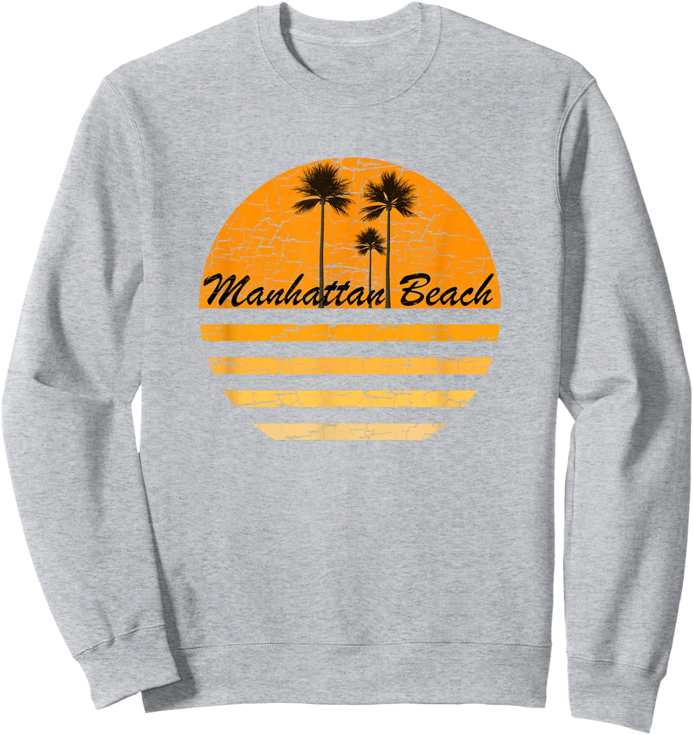 Manhattan Beach, CA Vintage 70s Throwback Surf Sweatshirt - Sweatshirt | Ash