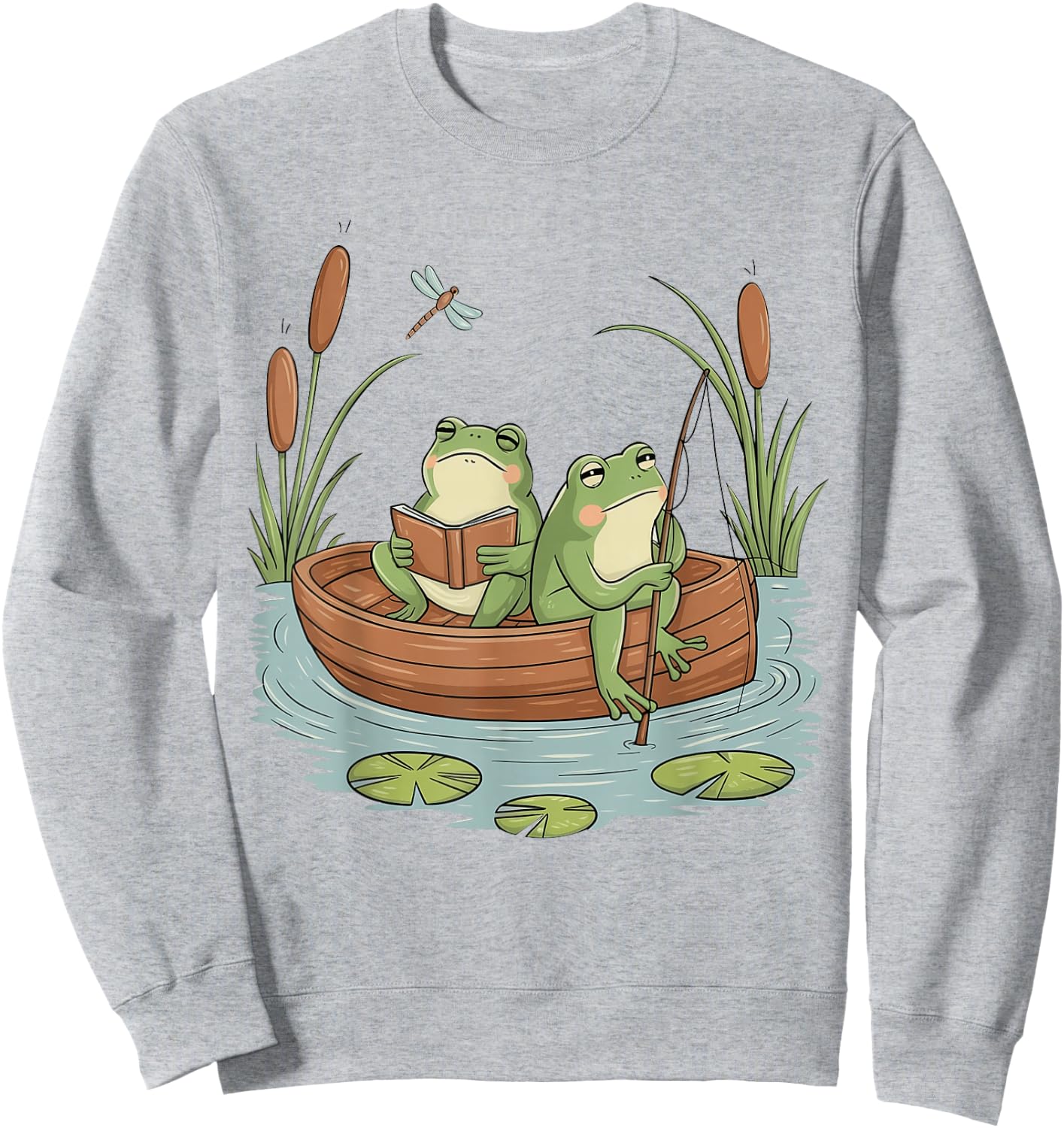 Frog Cottagecore Aesthetic Frog Fishing Nostalgia Frog Lover Sweatshirt - Sweatshirt | Ash