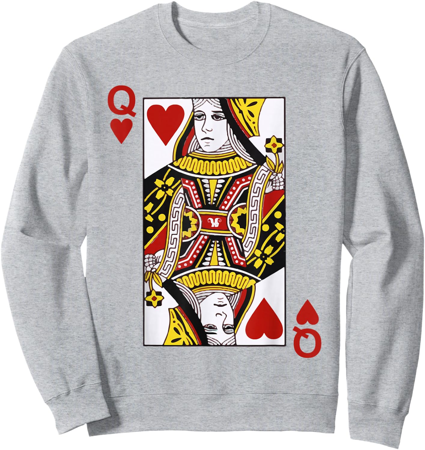 Queen of Hearts Blackjack Cards Poker 21 Q Couple Matching Sweatshirt - Sweatshirt | Ash