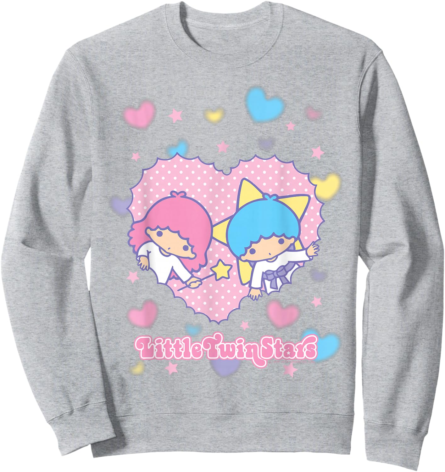 Little Twin Stars Retro Logo Valentine Sweatshirt - Sweatshirt | Ash