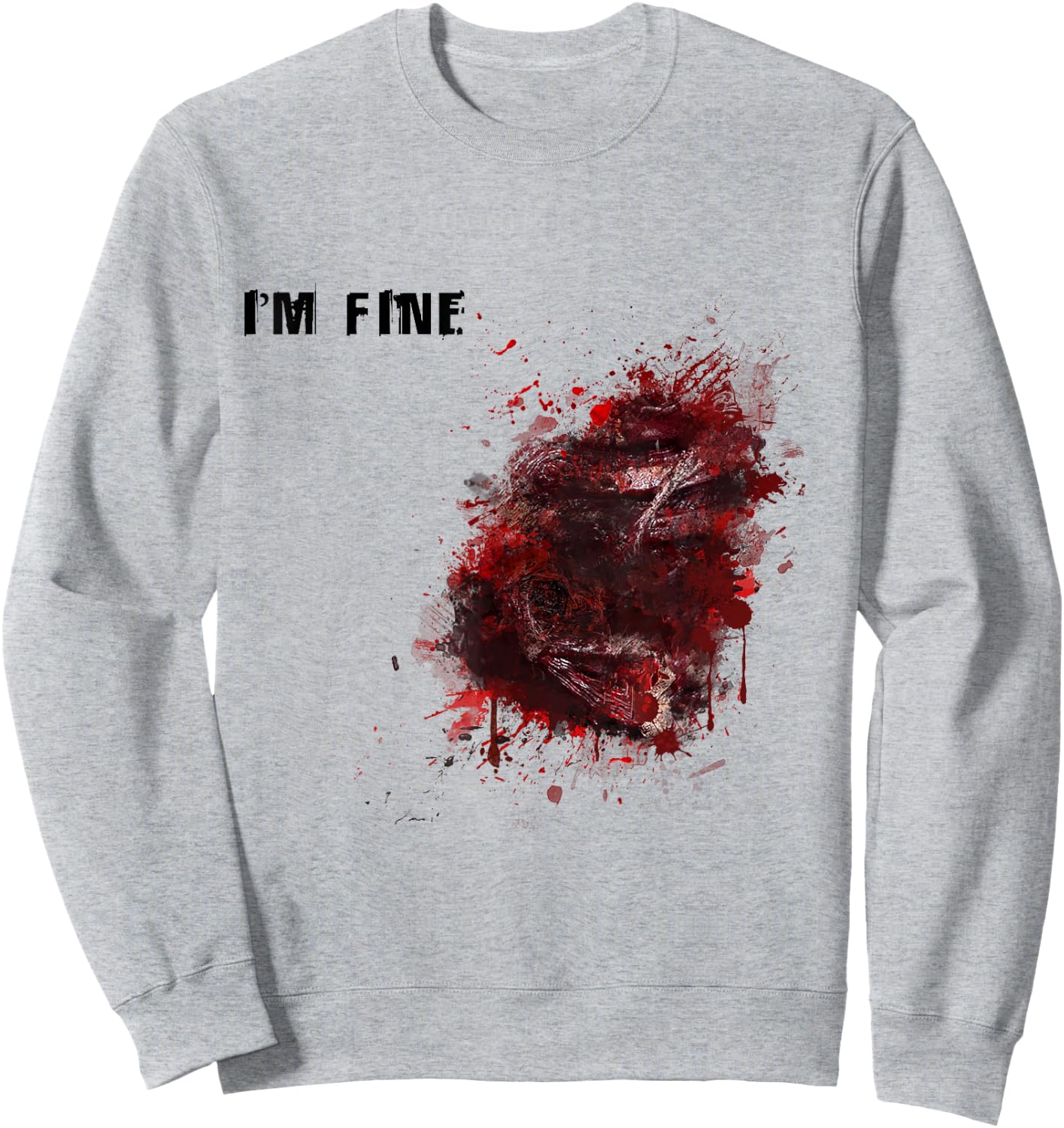 I'm Fine Wound Injury Funny Halloween Costume Gift Sweatshirt - Sweatshirt | Ash