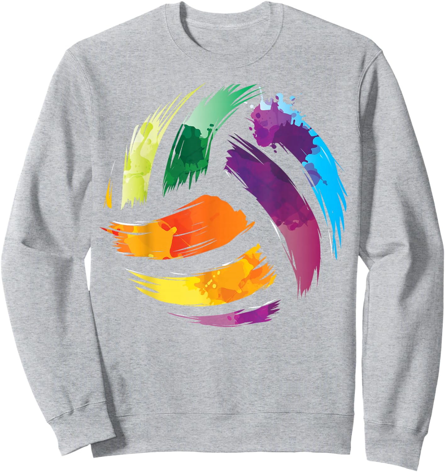 Colorful Volleyball Shirt | Cute Colorsplash Ball Gift Sweatshirt - Sweatshirt | Ash