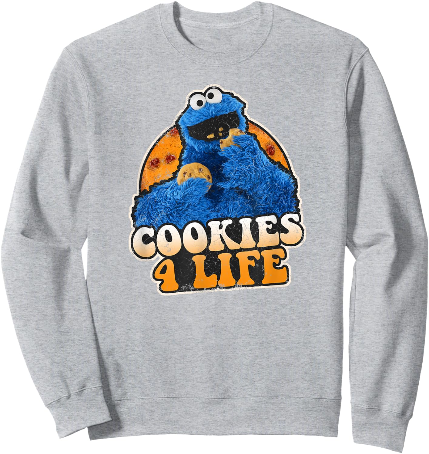 Sesame Street Cookie Monster Cookies 4 Life Sweatshirt - Sweatshirt | Ash