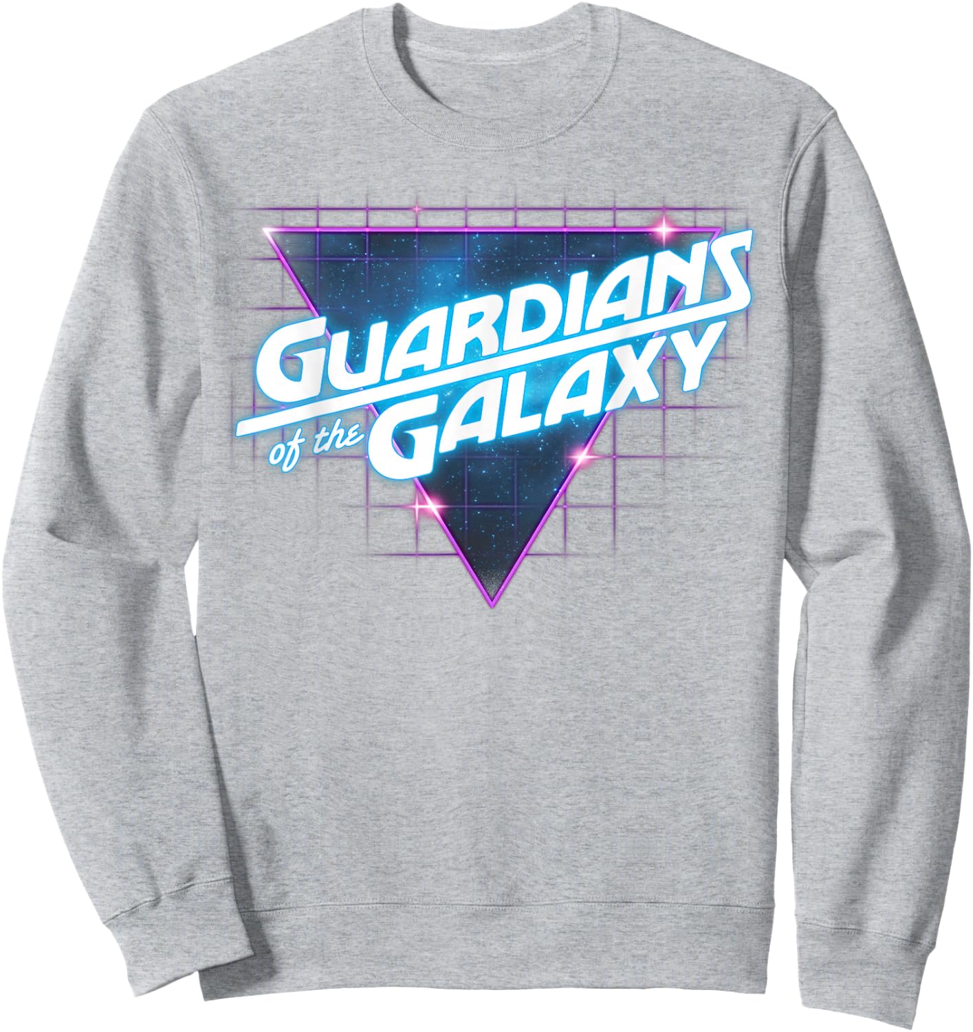 Marvel Guardians of The Galaxy Vintage Grid Neon Logo Sweatshirt - Sweatshirt | Ash
