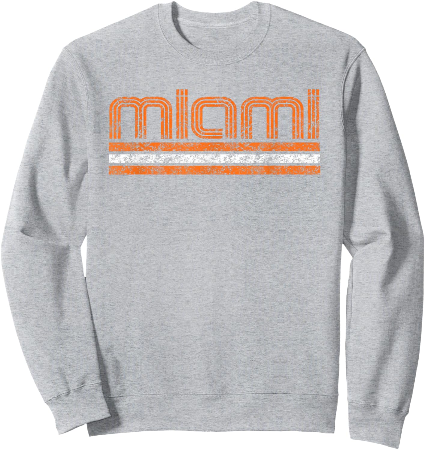 Miami Florida Retro Vintage Weathered Sweatshirt - Sweatshirt | Ash
