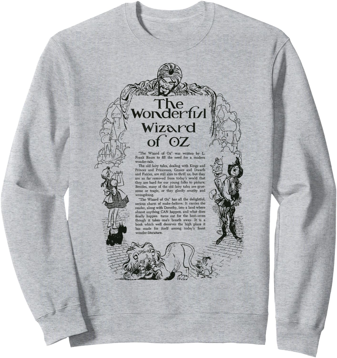 Retro Vintage Wizard of OZ Gifts Oz Book Dorothy Toto Lion Scarecrow Tin Man Wizard of OZ Sweatshirt - Sweatshirt | Ash