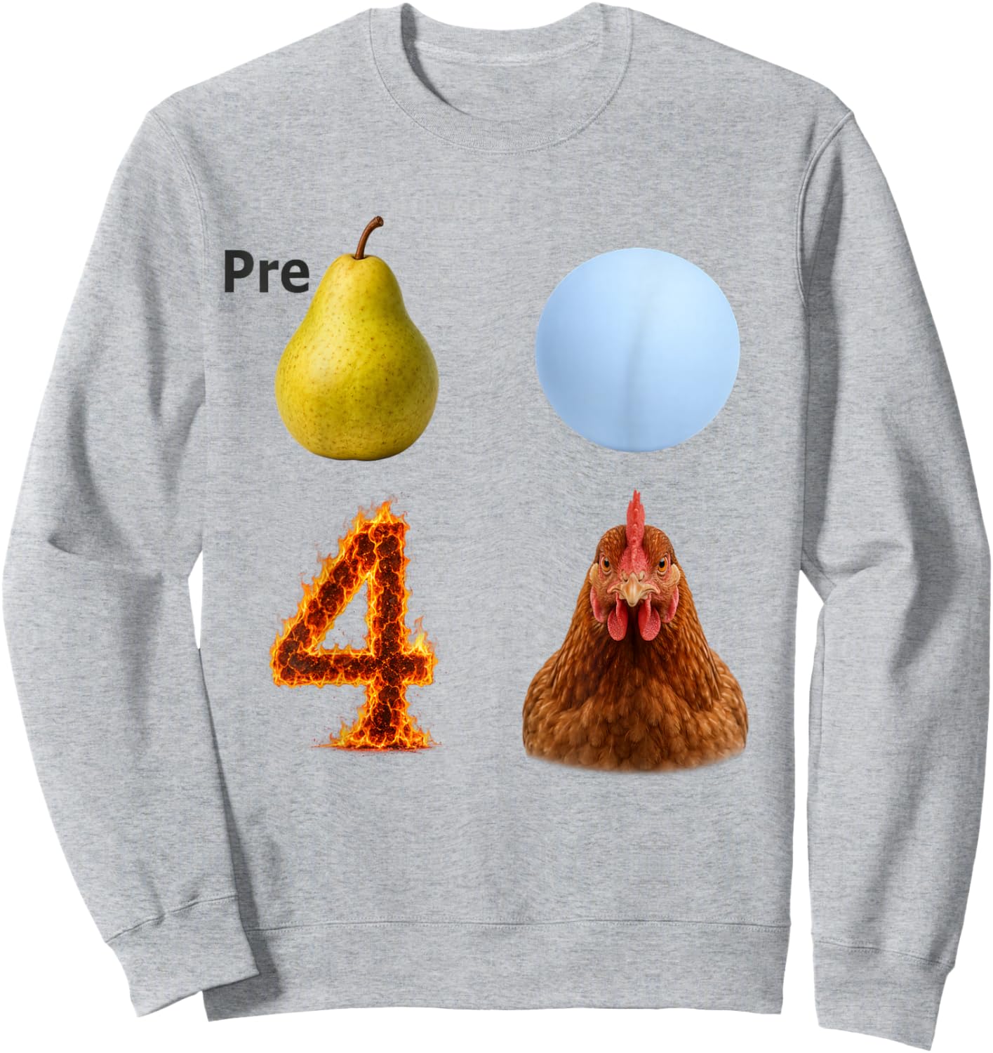 Pre Pear Uranus 4 Chicken Funny Meme Sweatshirt - Sweatshirt | Ash