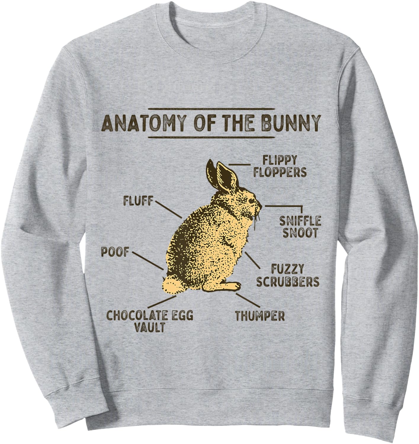 Anatomy Of The Bunny Rabbit Easter Lover Shirt Sweatshirt - Sweatshirt | Ash