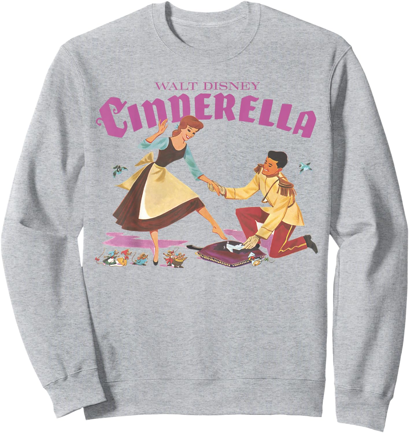 Disney Cinderella Shoe Fitting Title Logo Sweatshirt - Sweatshirt | Ash