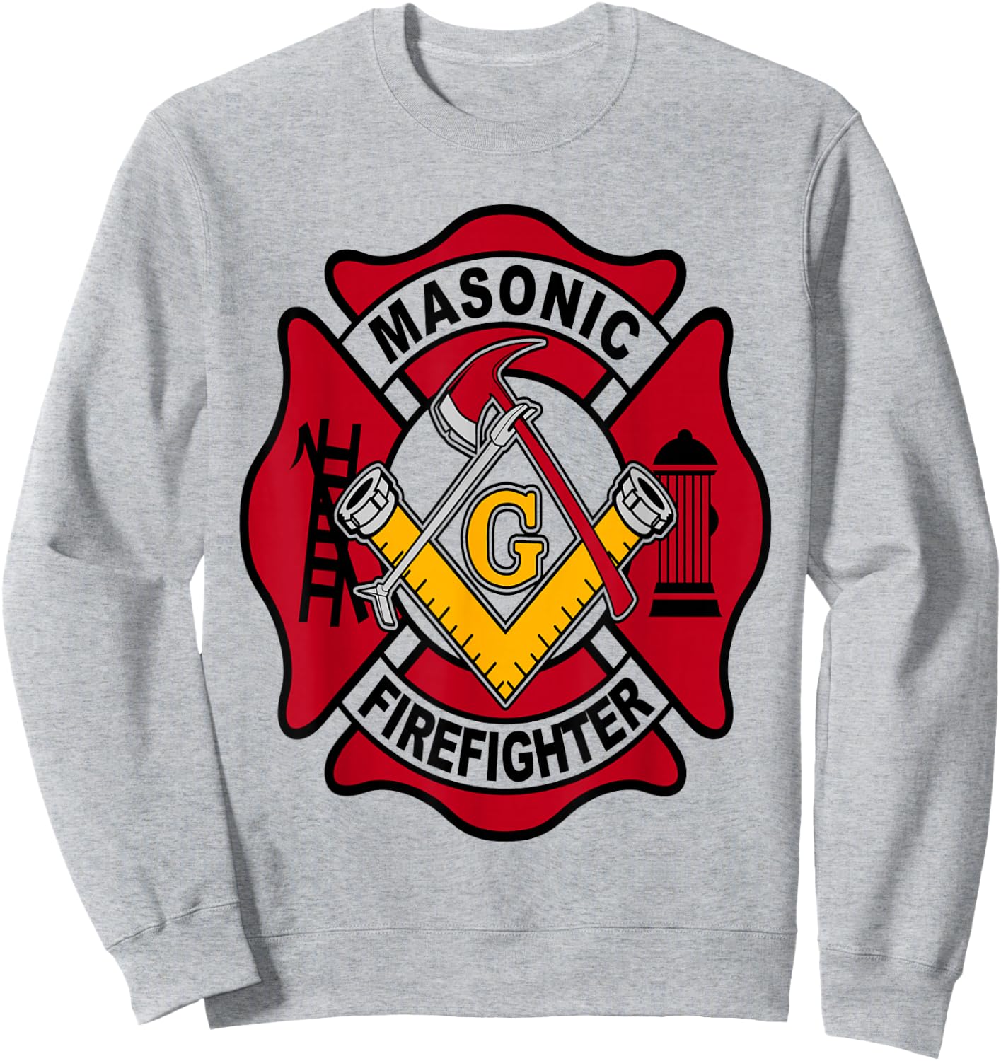 Masonic Firefighter Sweatshirt - Sweatshirt | Ash