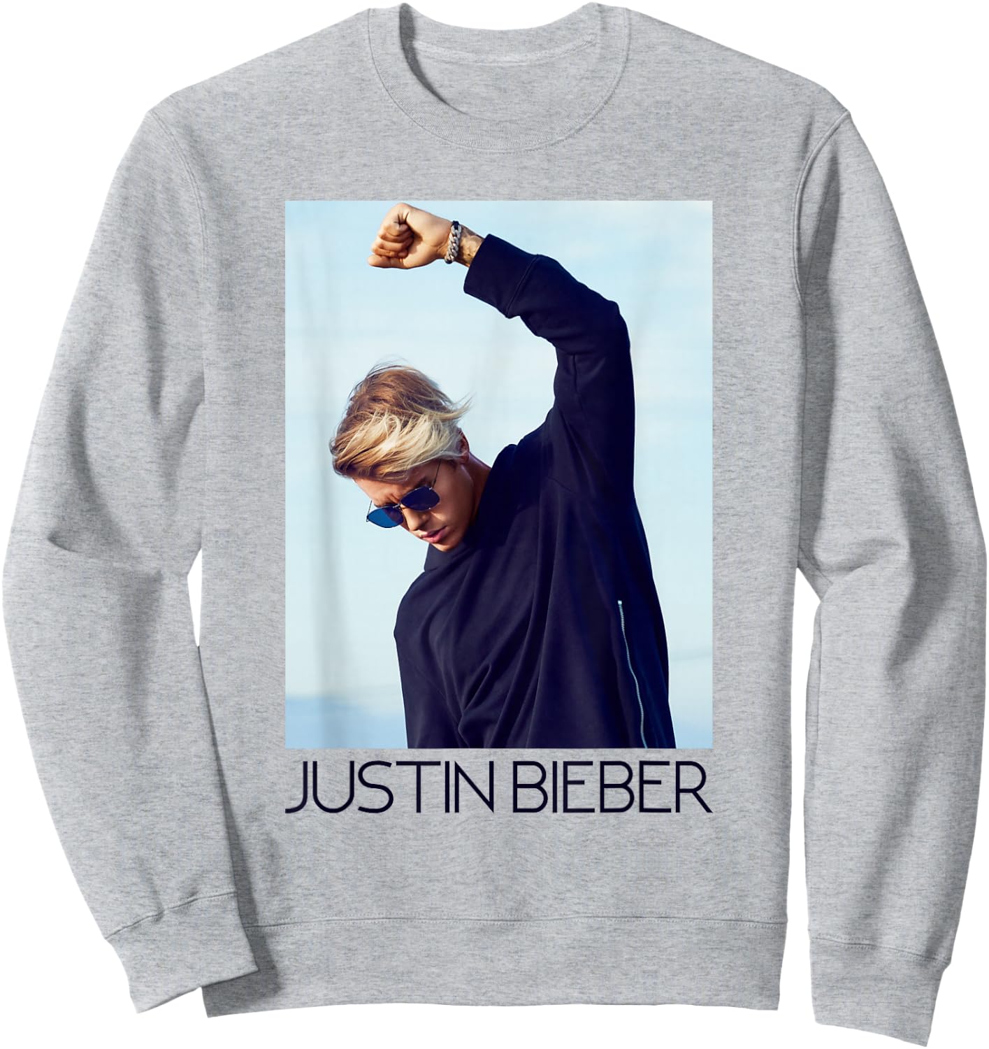 Justin Bieber Official Blue Shades Fist Sweatshirt - Sweatshirt | Ash