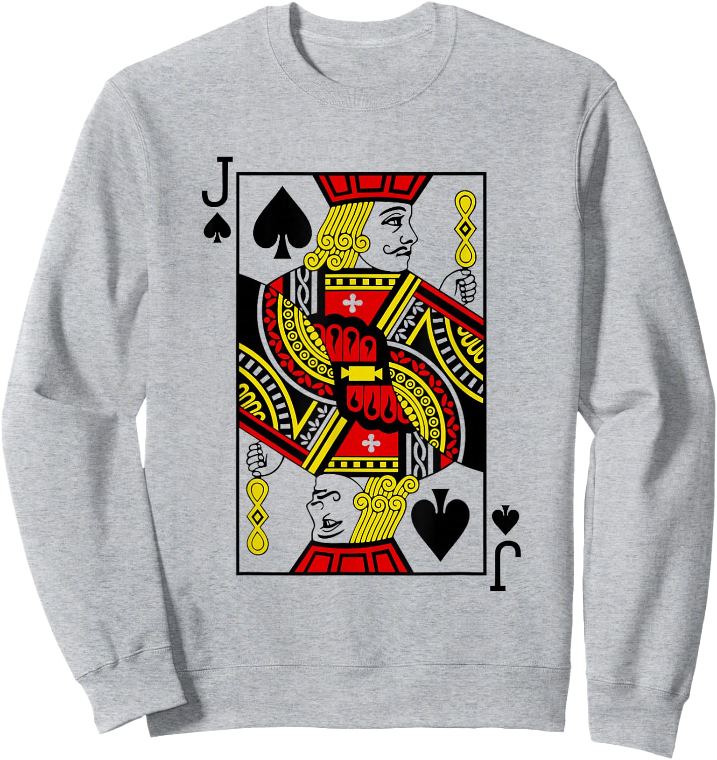 Jack of Spades Playing Card Sweatshirt - Sweatshirt | Ash