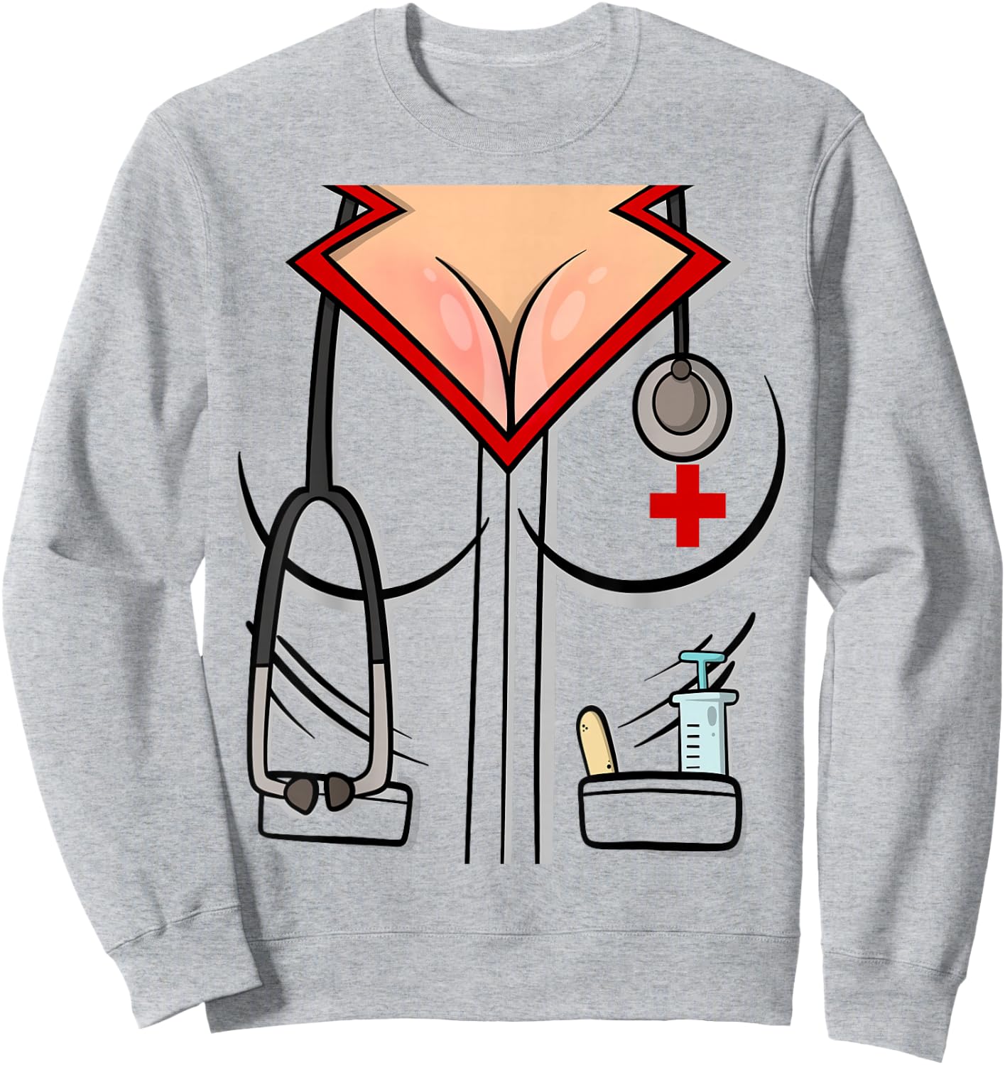 Sexy Nurse Halloween Costume Sweatshirt - Sweatshirt | Ash