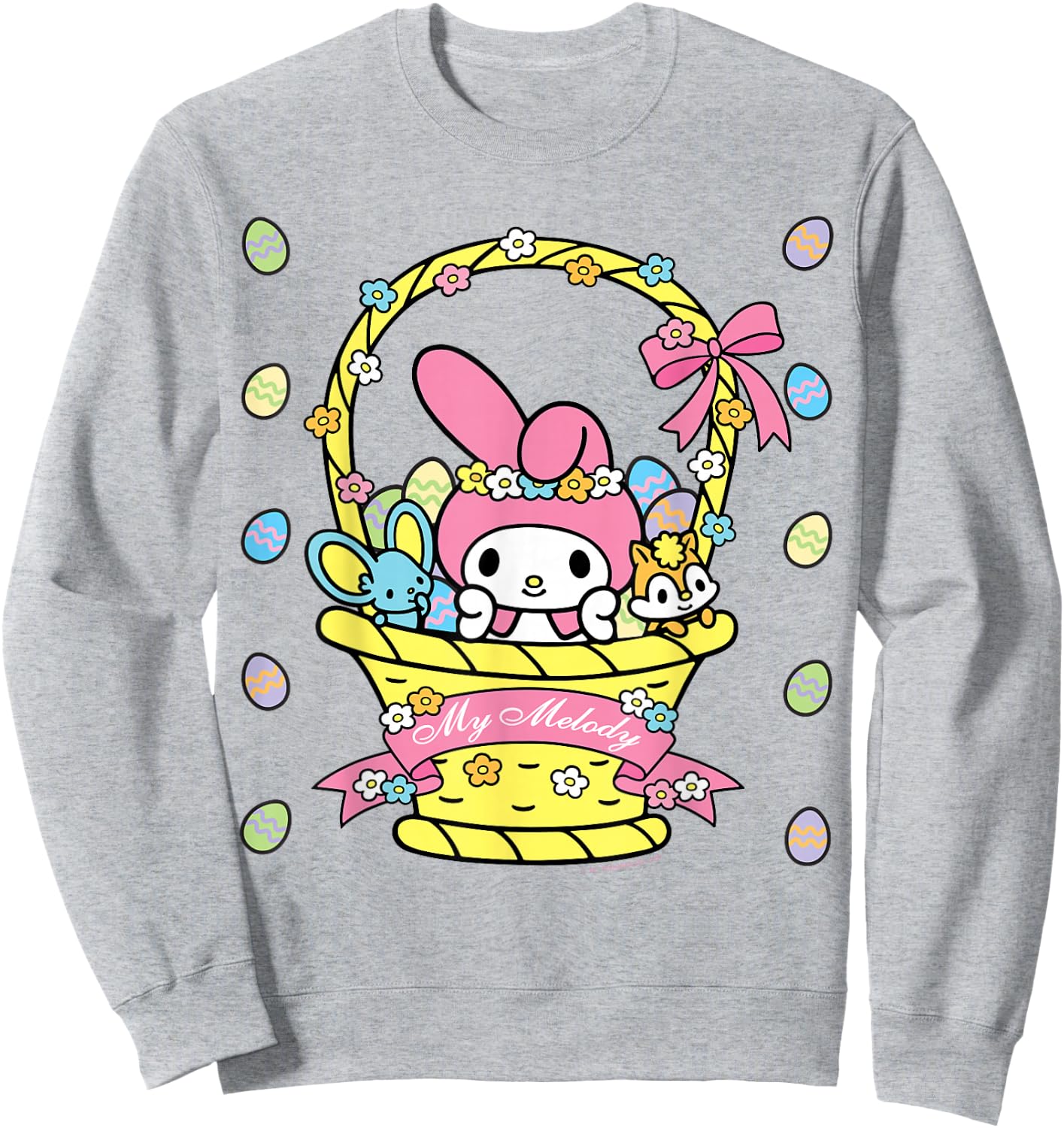My Melody Logo Happy Easter Shirt Sweatshirt - Sweatshirt | Ash