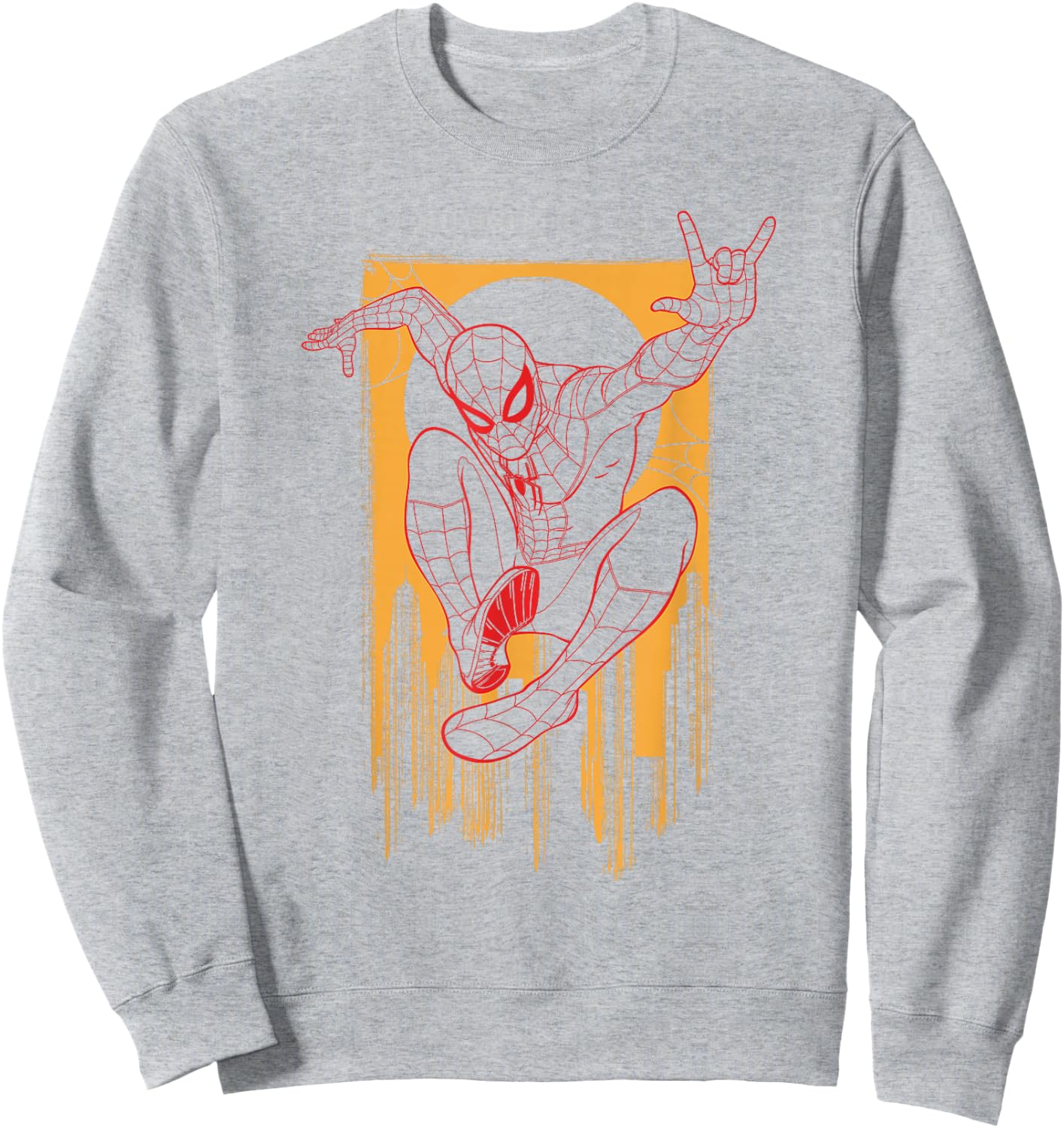 Marvel Spider-Man Day Spidey Drip Line Art Poster Sweatshirt - Sweatshirt | Ash