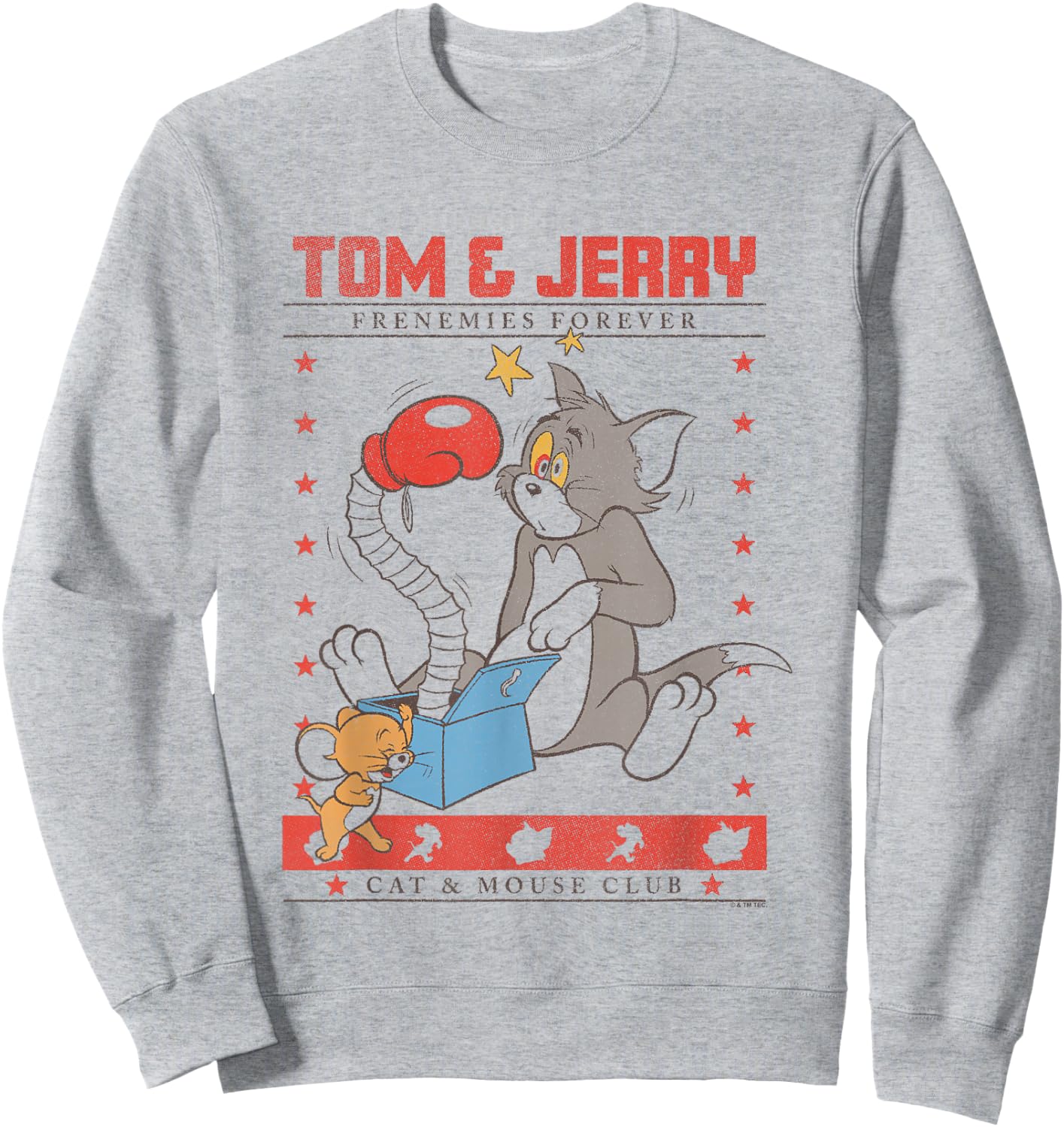 Tom and Jerry Frenemies Forever Cat & Mouse Club Sweatshirt - Sweatshirt | Ash