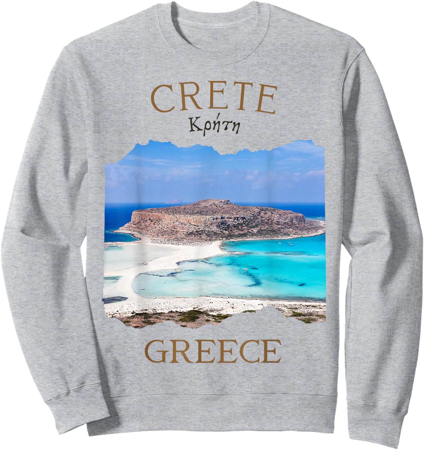 Greek Island Crete Greece featuring Balos Beach in Chania Sweatshirt - Sweatshirt | Ash