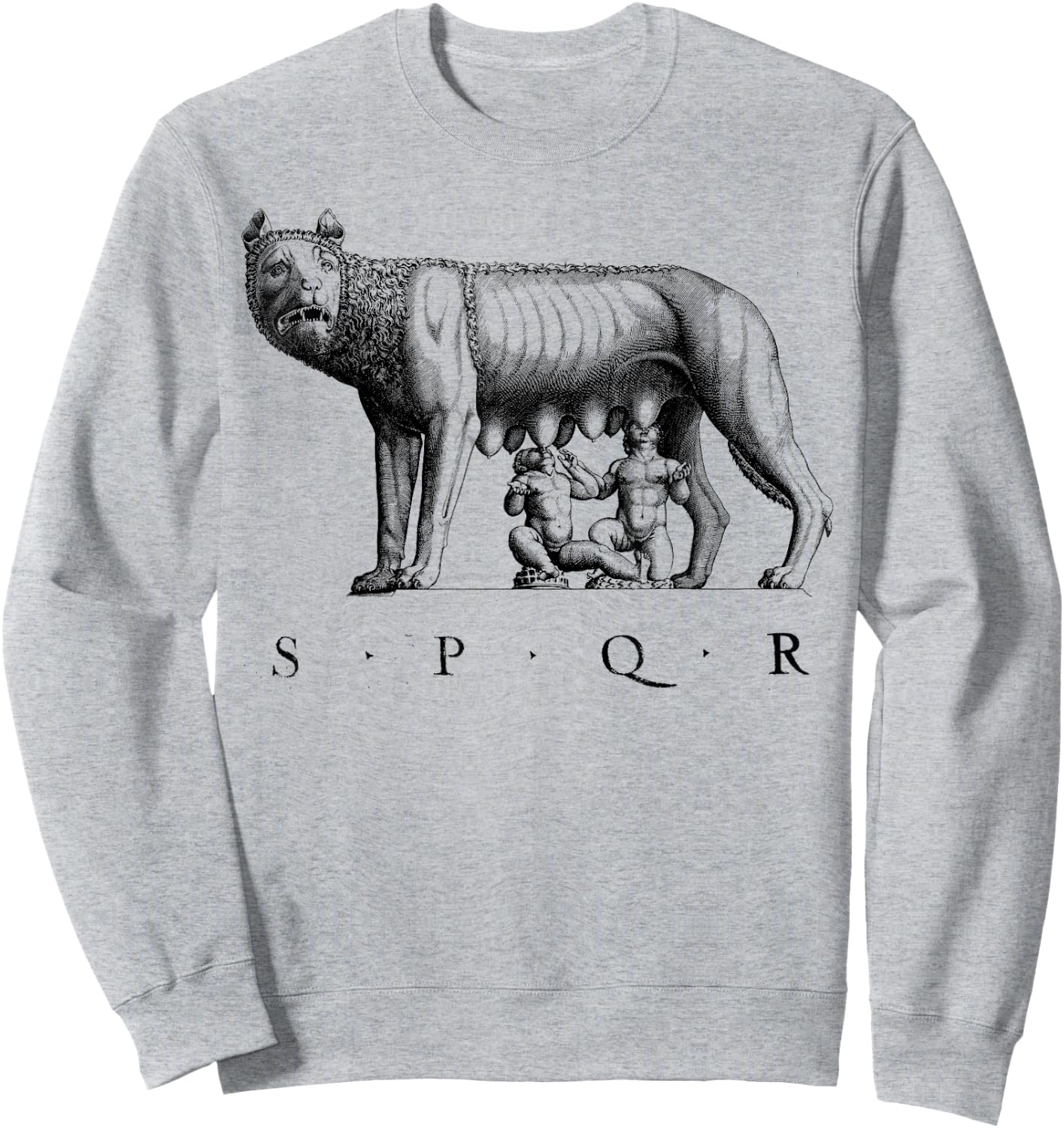 SPQR Roman Rome Wolf Romulus Remus Sweatshirt - Sweatshirt | Ash