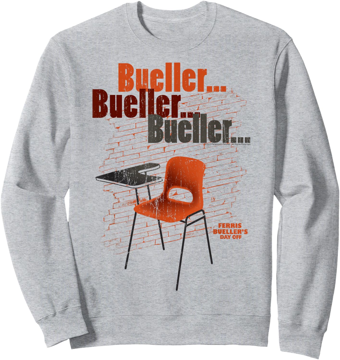 Ferris Bueller's Day Off Empty School Desk Sweatshirt - Sweatshirt | Ash