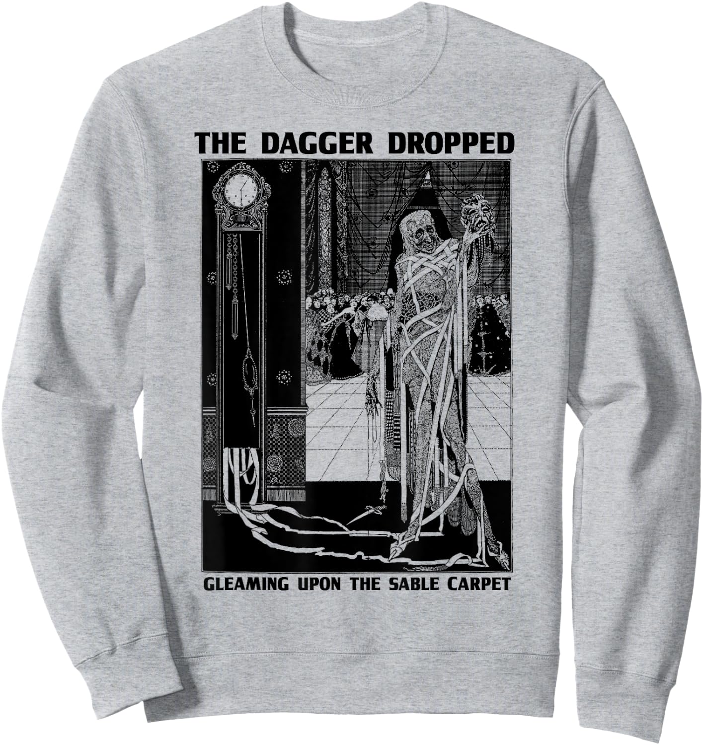 Edgar Poe Art Masque of the Red Death-Edgar Allen Poe Quote Sweatshirt - Sweatshirt | Ash