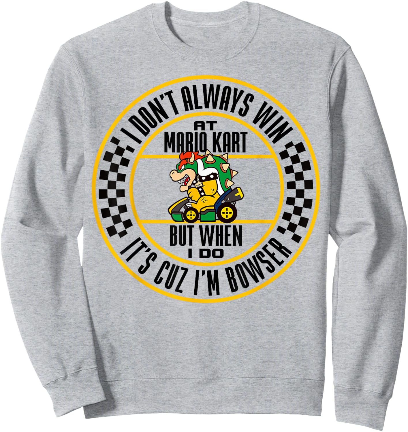 Nintendo Mario Kart Winning As Bowser Graphic Sweatshirt - Sweatshirt | Ash