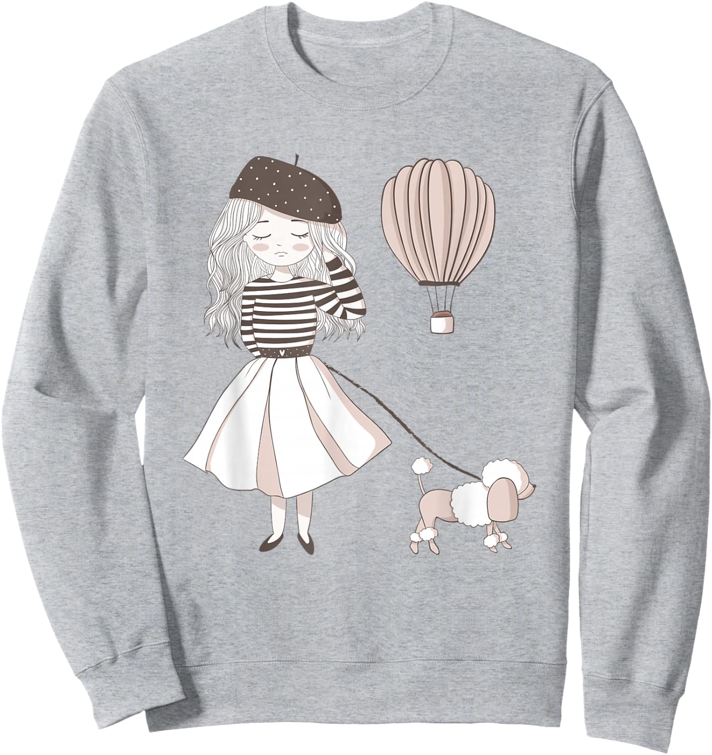Sassy Southern Charm & Grace | Paris France | Cute French Girl & Poodle Gift Sweatshirt - Sweatshirt | Ash