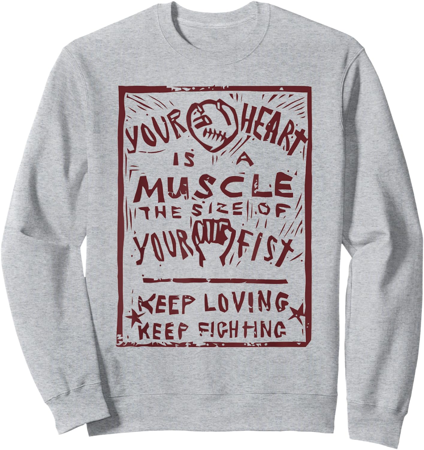 "Your heart is a muscle the size of your fist" Punk Anarchy Sweatshirt - Sweatshirt | Ash