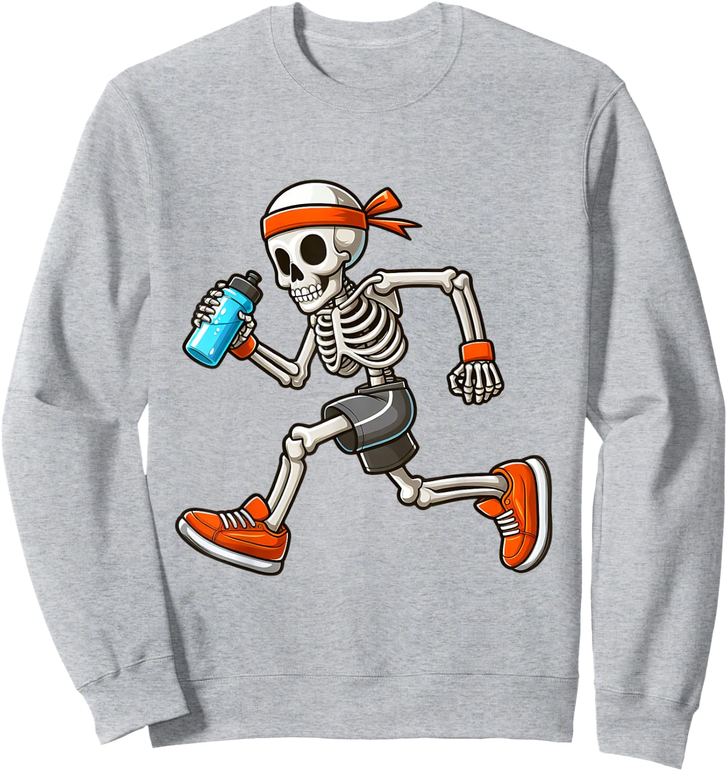 Running Skeleton Halloween Costume Spooky Runners Lover Sweatshirt - Sweatshirt | Ash
