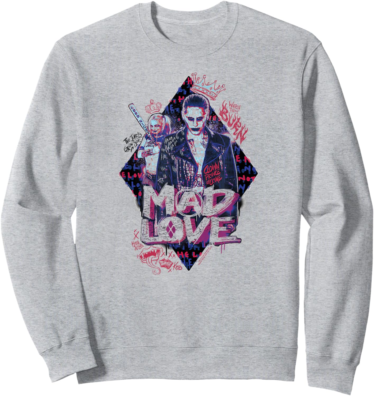Suicide Squad Harley Quinn & Joker Mad Love Sweatshirt - Sweatshirt | Ash