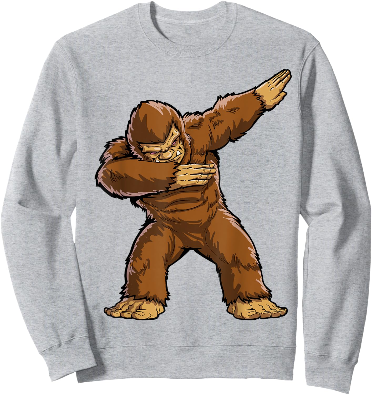 Dabbing Bigfoot Funny Sasquatch Boys Men Dab Dance Monster Sweatshirt - Sweatshirt | Ash