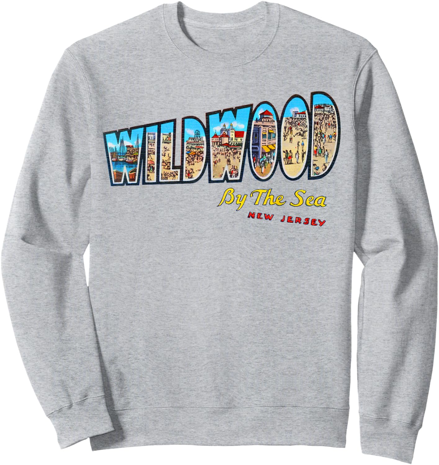 Wildwood New Jersey NJ Vintage Retro Souvenir Sweatshirt - Sweatshirt | Ash