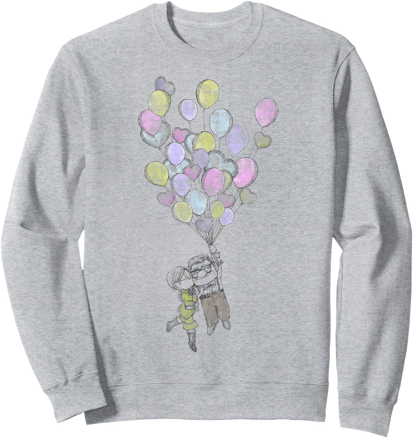 Disney Pixar Up Ellie & Carl Balloons Sweatshirt - Sweatshirt | Ash
