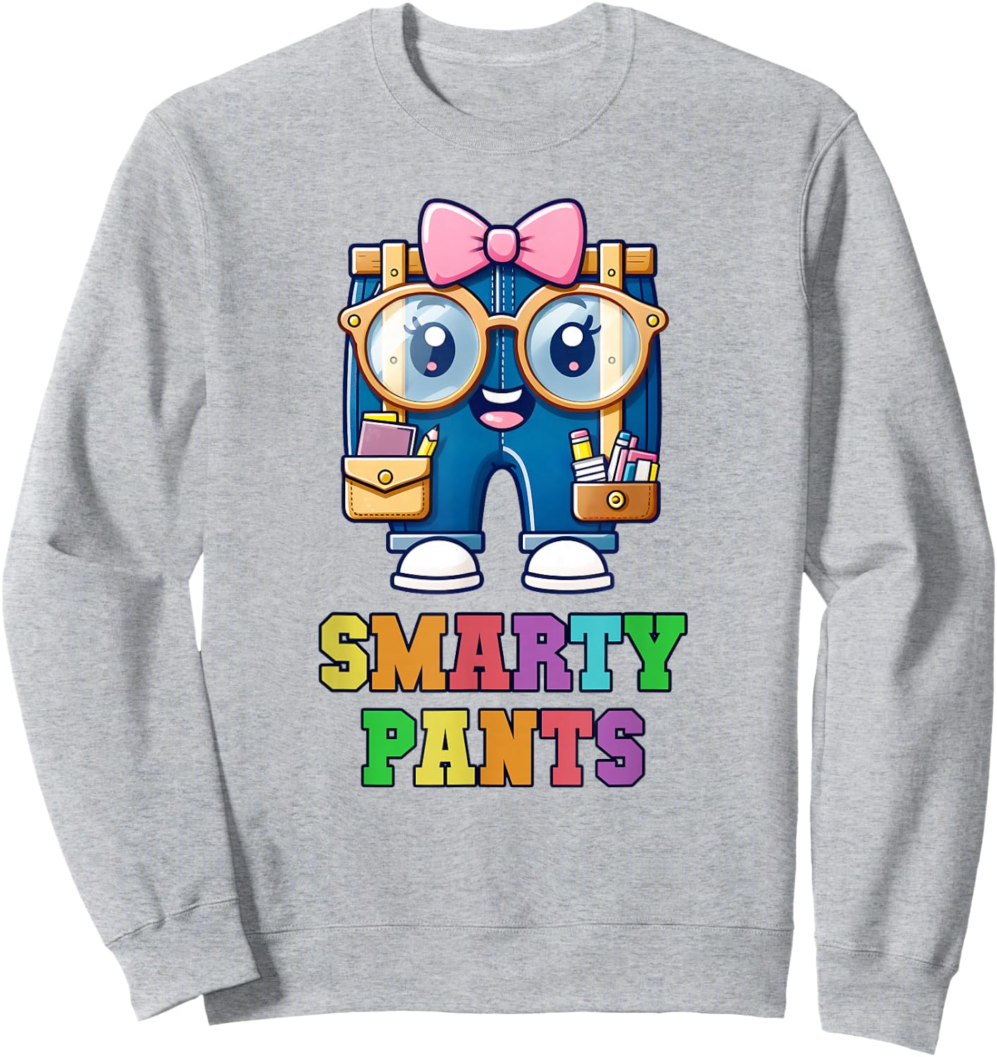 Funny Little MISS SMARTY PANTS Graduation Kids Smartie Girl Sweatshirt - Sweatshirt | Ash