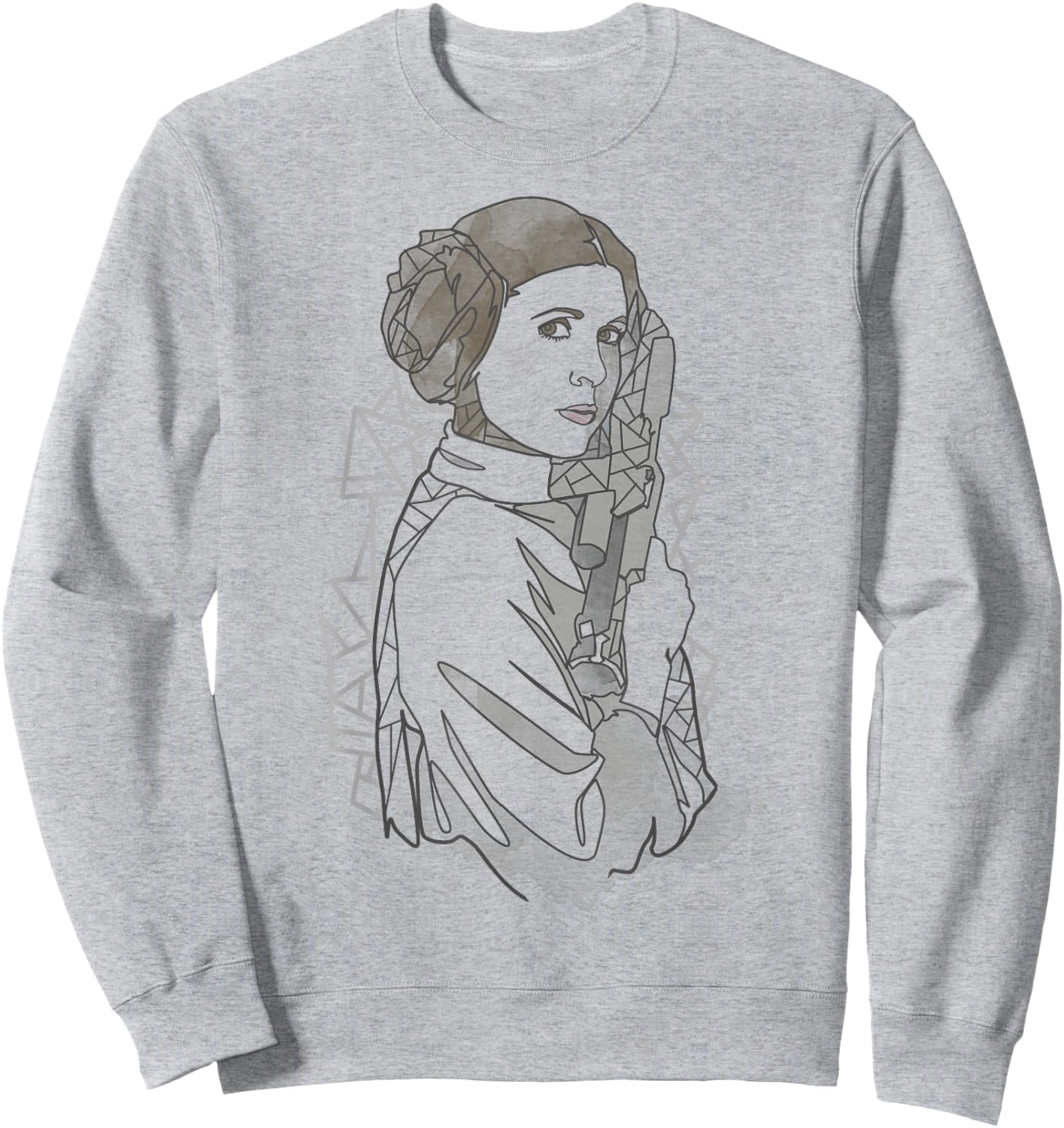 Star Wars Princess Leia Geometric Line Drawing Sweatshirt - Sweatshirt | Ash