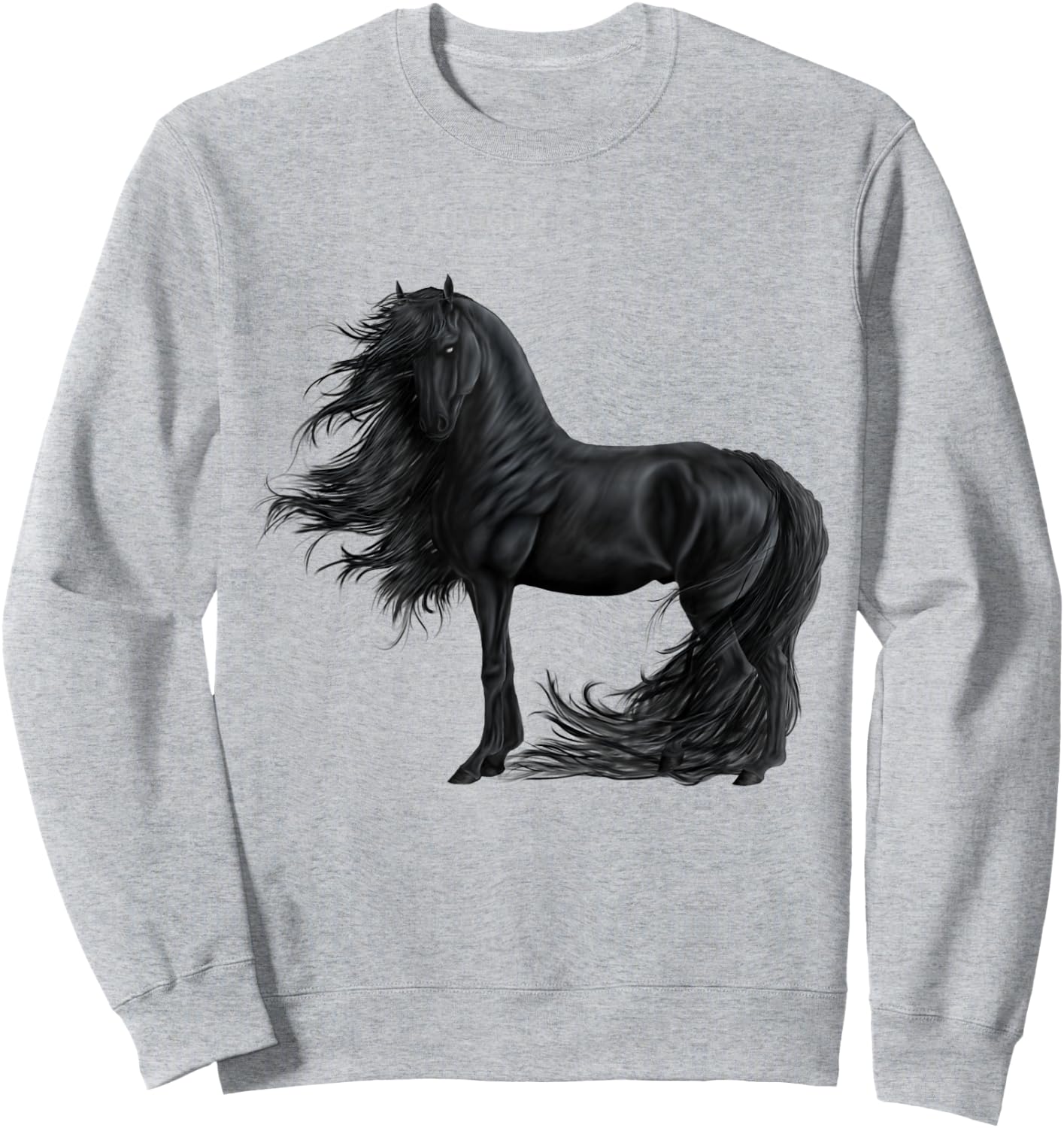 Horse Painting Riding Frisian Horse Rider Birthday Sweatshirt - Sweatshirt | Ash