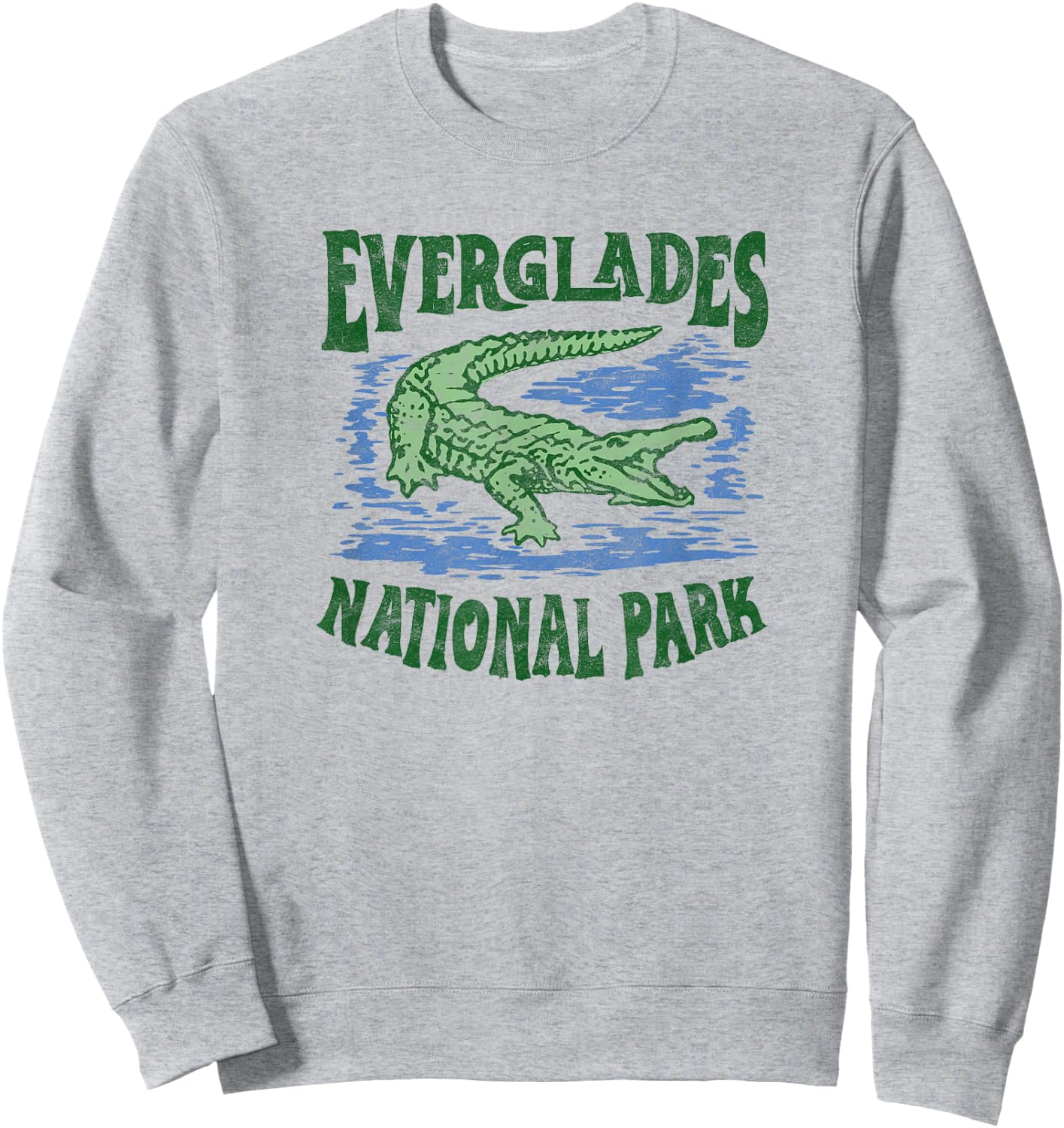 Everglades National Park Florida Retro Alligator Sweatshirt - Sweatshirt | Ash