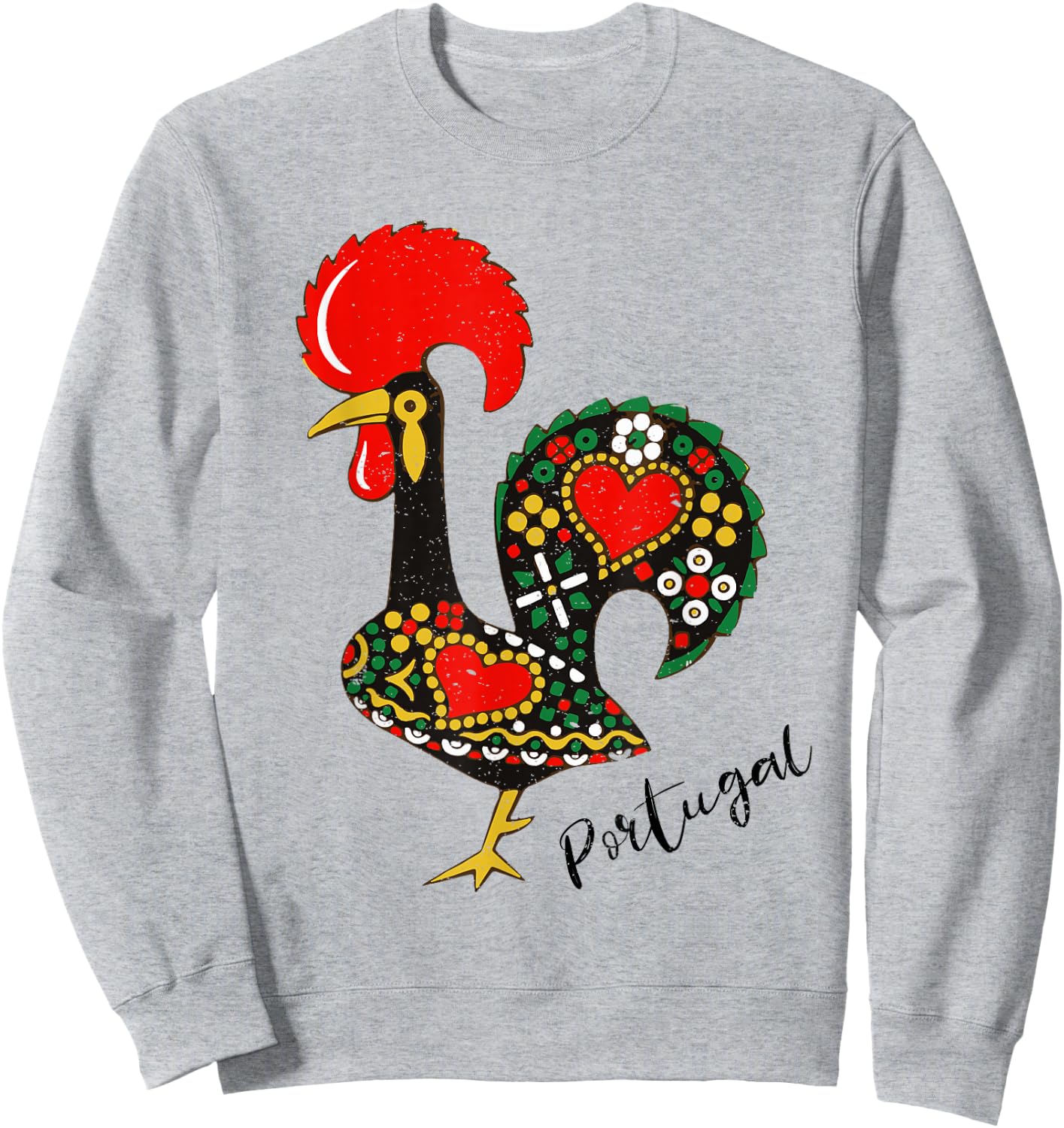 Galo de Barcelos - Portuguese Rooster Design Sweatshirt - Sweatshirt | Ash