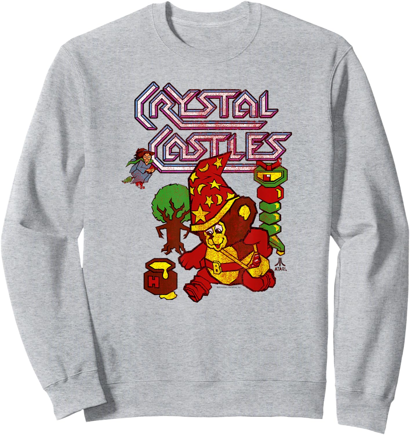 Atari Crystal Castles Bentley Bear Maze Video Game Sweatshirt - Sweatshirt | Ash