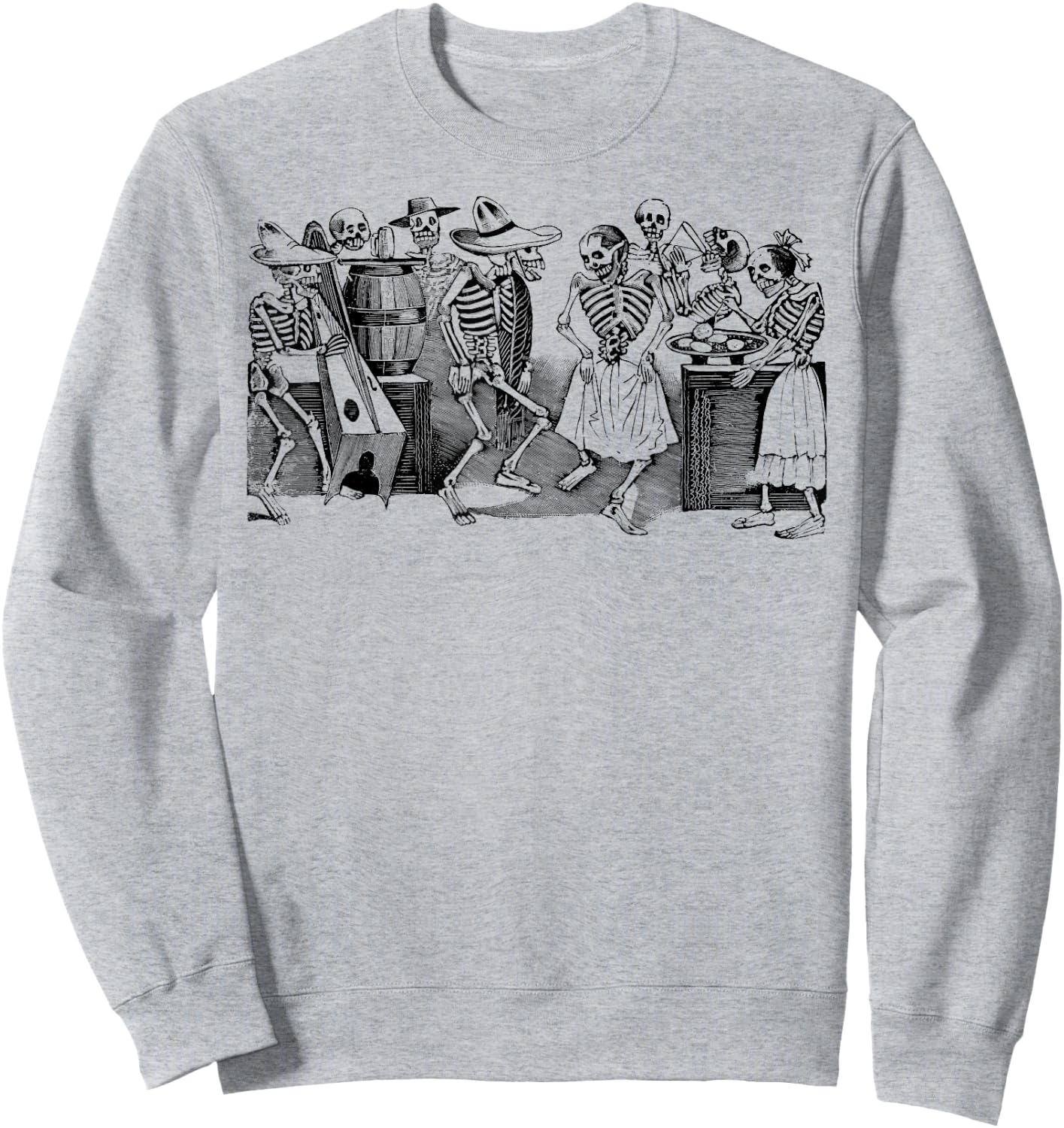 Mintage Dancing Skeletons Sweatshirt - Sweatshirt | Ash