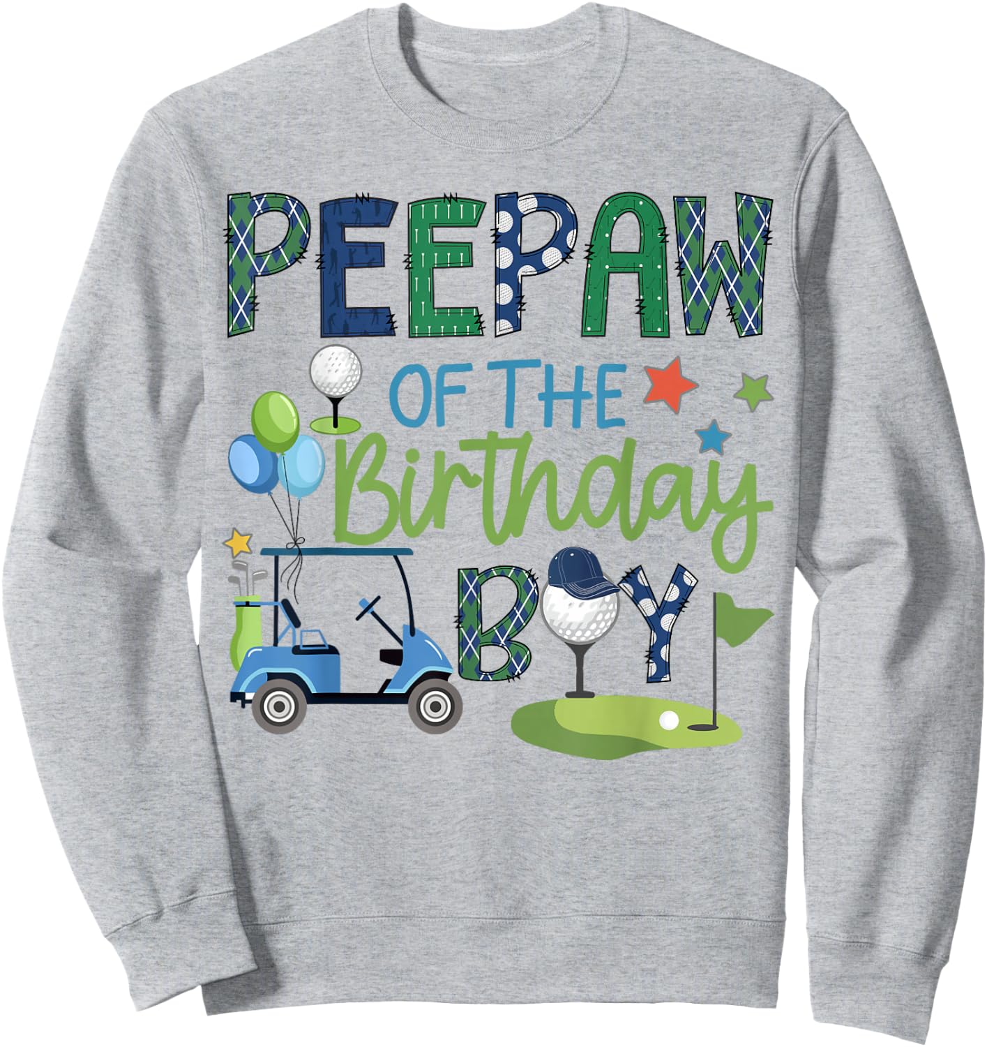 Peepaw Of The Birthday Boy Hole in One Golf Sport Sweatshirt - Sweatshirt | Ash