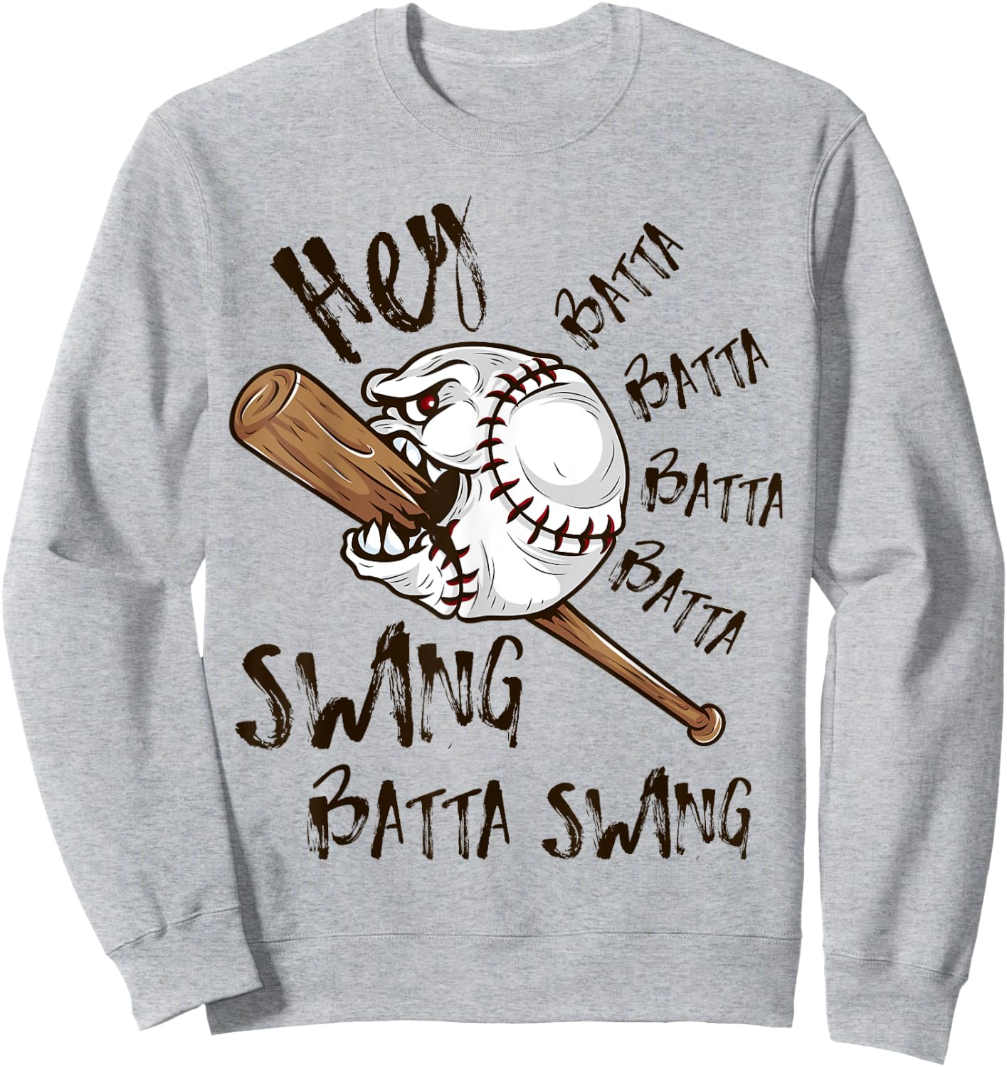 Hey Batter Batter Swing Funny Baseball Pitcher Support Shirt Sweatshirt - Sweatshirt | Ash